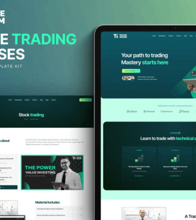 Traderoom - Online trading courses Elementor Template Kit