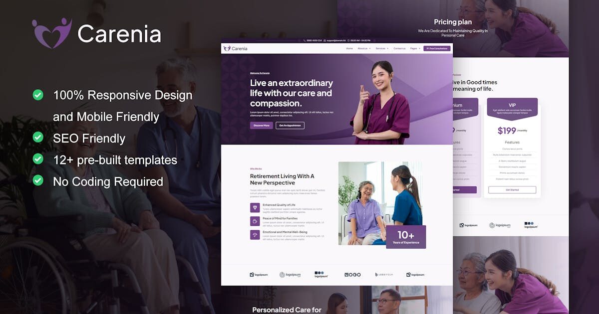 Carenia - Home Care & Private Nursing Services Elementor Template Kit