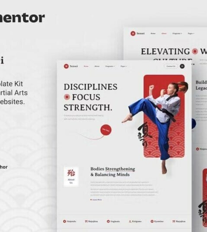 Sensei – Martial Arts Club & Trainer Elementor Template Kit