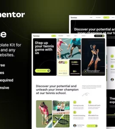Tennise – Tennis School & Sports Club Elementor Template Kit